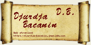 Đurđa Bačanin vizit kartica